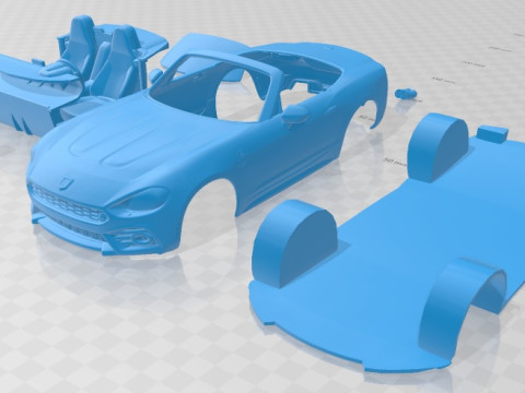 Fiat 124 Spider Abarth 2017 Printable Car Modelo de impresión 3D