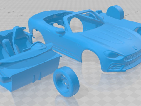 Fiat 124 Spider Abarth 2017 Printable Car Modèles 3D en vedette