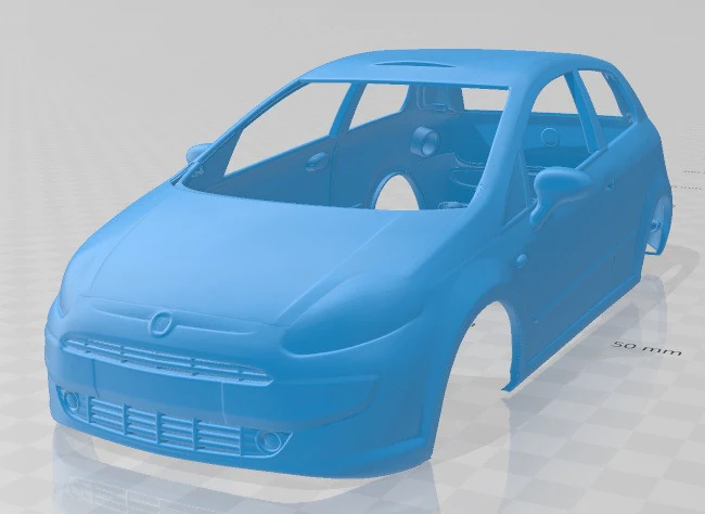 Fiat Punto Evo 3 Doors 2010 Printable Body Car 3D Print Model .c4d .max .obj .3ds .fbx .stl .blend 