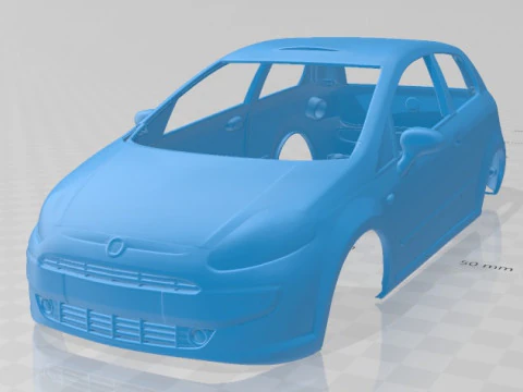 Fiat Punto Evo 3 도어 2010 인쇄용 차체 자동차 3D 프린트 모델