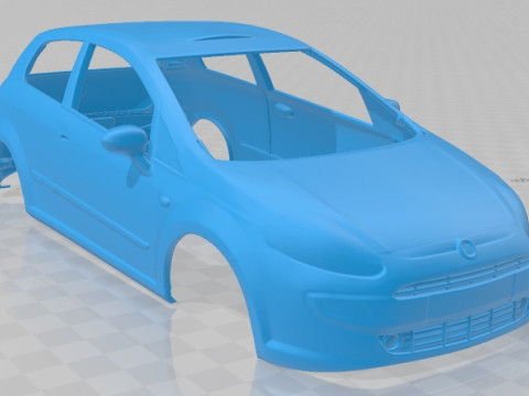 Fiat Punto Evo 3 Doors 2010 Printable Body Car 3D Принт Модель