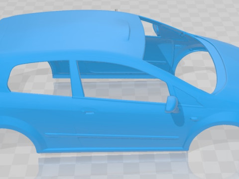 Fiat Punto Evo 3 Doors 2010 Printable Body Car 3D Принт Модель