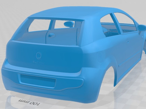 Fiat Punto Evo 3 Doors 2010 Printable Body Car 3D Принт Модель