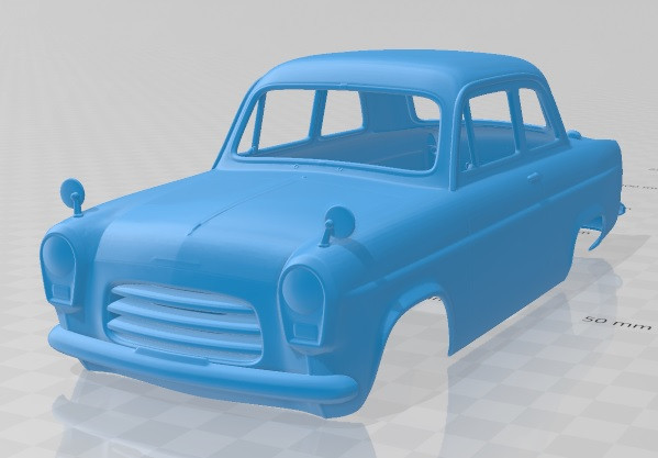 Anglia 100E 1953 Printable Body Car 3D-Druckmodell .c4d .max .obj .3ds .fbx .stl .blend
