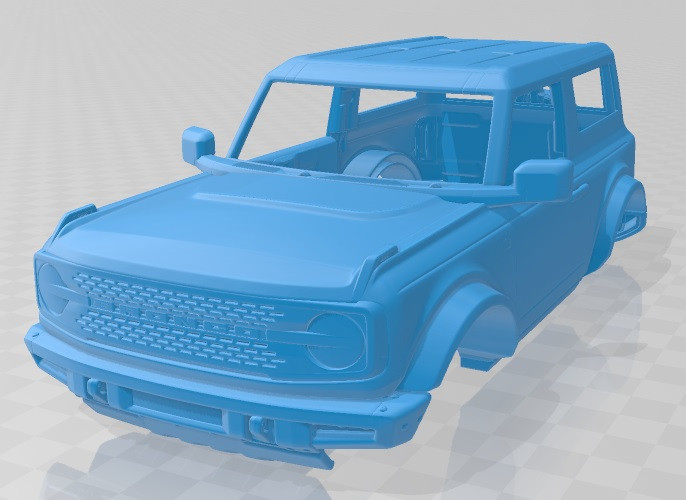 Bronco 2021 2 Door Printable Body Car 3D Принт Модель .c4d .max .obj .3ds .fbx .stl .blend