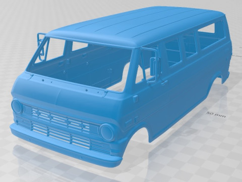 E Series Econoline Wagon 1971 Printable Body Van Modelo de impresión 3D