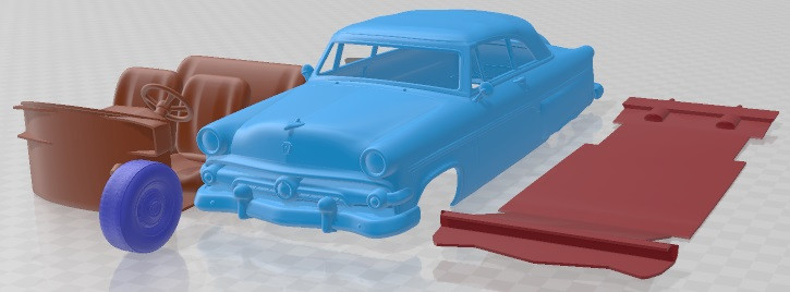 Crestline Sunliner 1954 Printable Car 3D Print Model .c4d .max .obj .3ds .fbx .stl .blend 