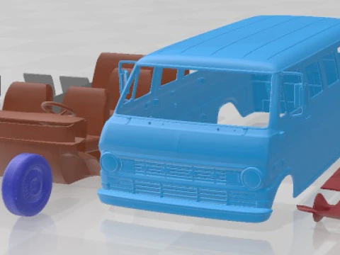 E Series Econoline Wagon 1971 Printable Van 3D Print Model