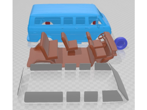 E Series Econoline Wagon 1971 Printable Van 3D 프린트 모델
