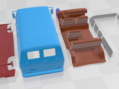 E Series Econoline Wagon 1971 Printable Van 3D 프린트 모델