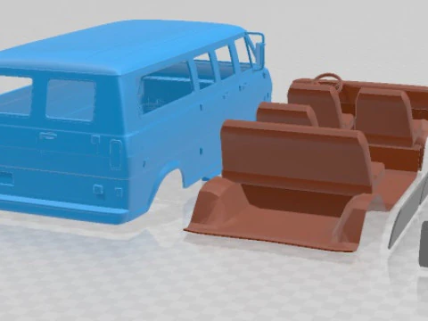 E Series Econoline Wagon 1971 Printable Van 3D Print Model