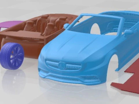 Mobil Cetak Mercedes Benz S63 AMG Cabriolet 2017 Model Cetak 3D