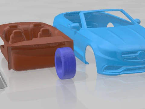 Mercedes Benz S63 AMG Cabriolet 2017 Printable Car 3D Print Model
