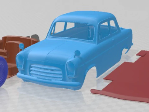 Anglia 100E 1953 Printable Car 3D Print Model