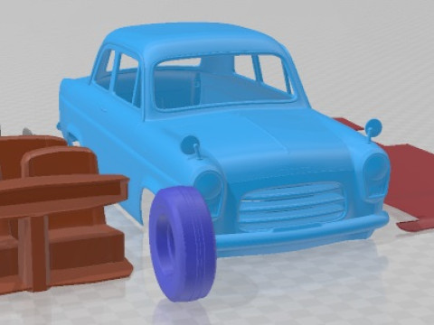 Anglia 100E 1953 Printable Car Model Cetak 3D