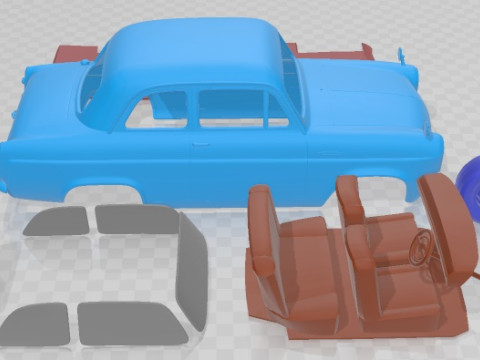 Anglia 100E 1953 Printable Car Model Cetak 3D