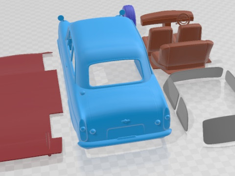 Anglia 100E 1953 Printable Car Model Cetak 3D
