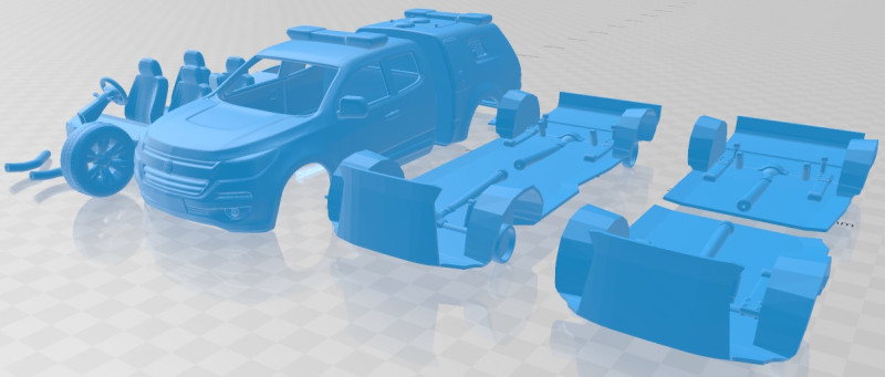 Holden Colorado SpaceCab Divisional Van 2018 Printable Car 3D प्रिंट मॉडल .c4d .max .obj .3ds .fbx .stl .blend 