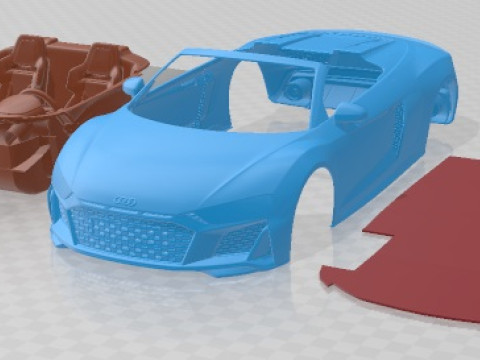 Audi R8 Spyder 2019 Printable Car 3D Print Model