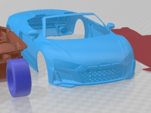 Audi R8 Spyder 2019 Printable Car 3D 프린트 모델