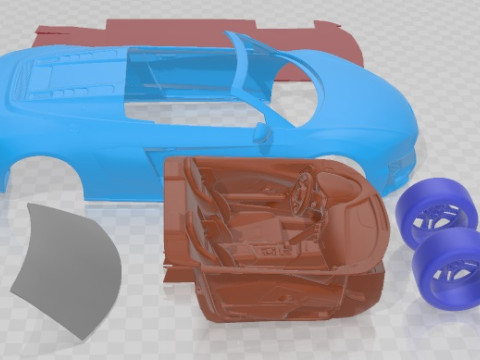 Audi R8 Spyder 2019 Printable Car 3D 프린트 모델