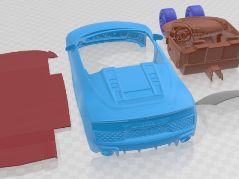Audi R8 Spyder 2019 Printable Car 3D 프린트 모델