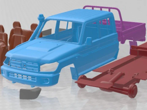 Toyota Land Cruiser J79 DoubleCab Pickup 2012 Carro para impressão Modelo de Impressão 3D