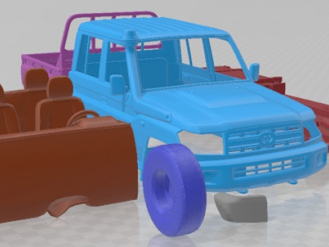 Toyota Land Cruiser J79 DoubleCab Pickup 2012 Printable Car 3D Baskı Modeli