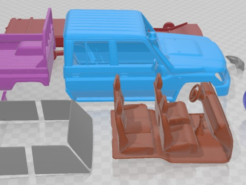 Toyota Land Cruiser J79 DoubleCab Pickup 2012 Printable Car 3D Baskı Modeli