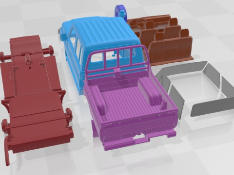 Toyota Land Cruiser J79 DoubleCab Pickup 2012 Printable Car 3D Baskı Modeli