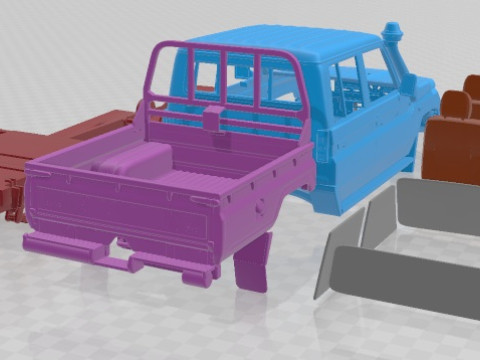Toyota Land Cruiser J79 DoubleCab Pickup 2012 Printable Car 3D Baskı Modeli