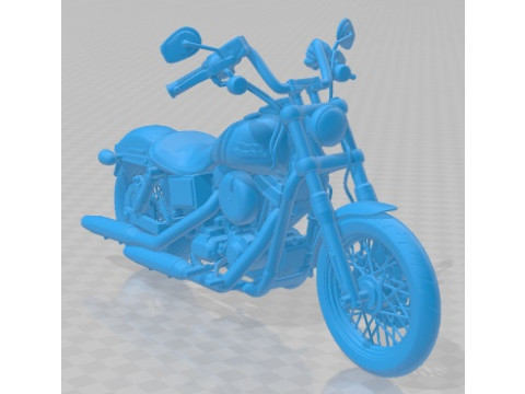 Harley Davidson Sportster Dyna Street Bob 2015 Printable Motorbike 3D Print Model