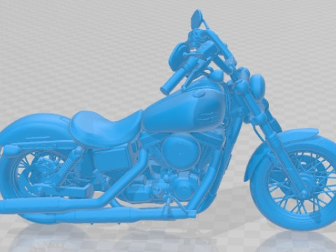 Harley Davidson Sportster Dyna Street Bob 2015 Printable Motorbike 3D Print Model