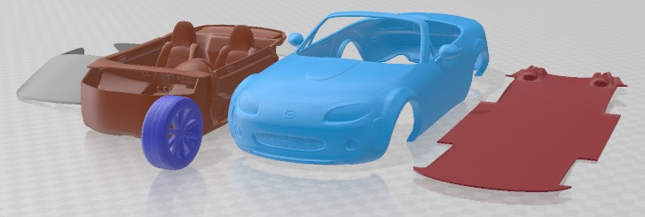 Mazda MX 5 2009 Printable Car Modelo de Impressão 3D .c4d .max .obj .3ds .fbx .stl .blend 