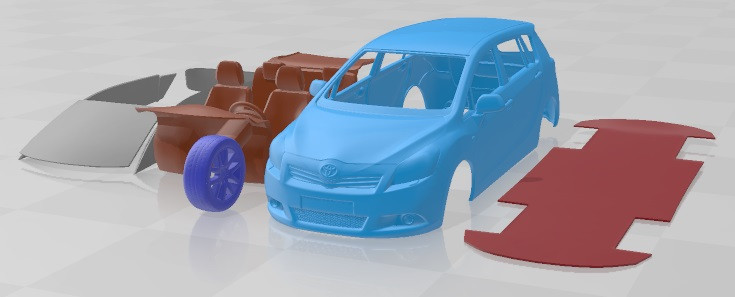 Toyota Verso 2012 Printable Car 3D 프린트 모델 .c4d .max .obj .3ds .fbx .stl .blend 