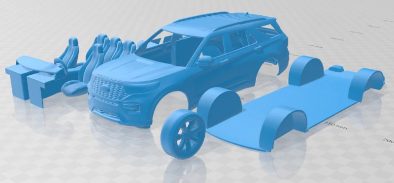 Explorer ST 2020 Printable Car 3D Print Model .c4d .max .obj .3ds .fbx .stl .blend