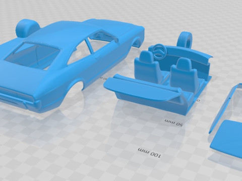 Granada 3 Door EU 1972 Printable Car Modelo de Impressão 3D