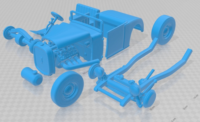 Hot Rod 32 Printable Car 3D Print Model .c4d .max .obj .3ds .fbx .stl .blend 