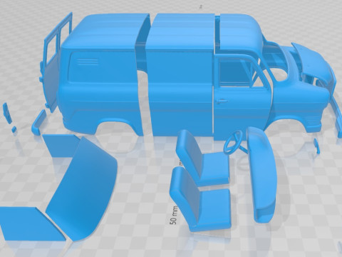 Transit 1965 Printable Van 3Dプリントモデル