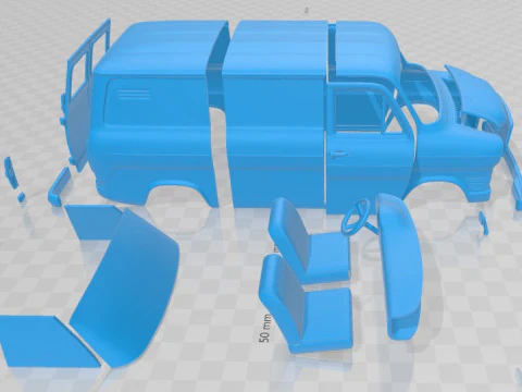 Transit 1965 Printable Van 3D Print Model