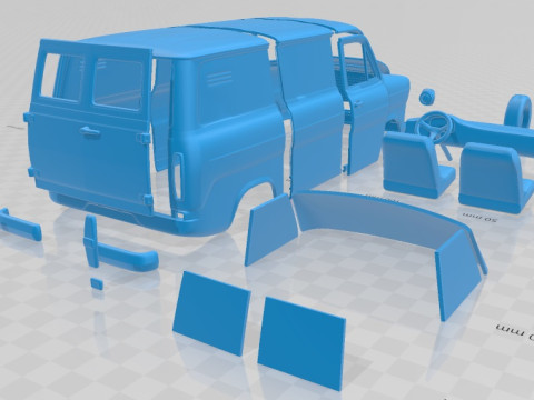 Transit 1965 Printable Van 3Dプリントモデル