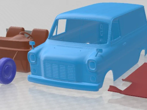 Transit 1965 Printable Van in separate parts 3D Print Model