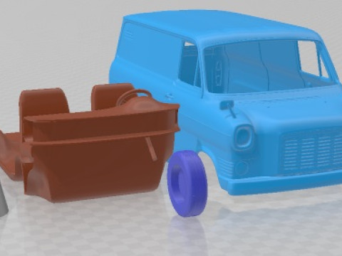 Transit 1965 Printable Van in separate parts 3D Print Model