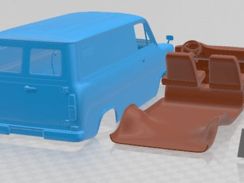 Transit 1965 Printable Van in separate parts 3D Print Model