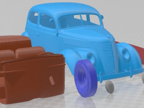 V8 78-700A Standard Tudor 1937 Printable Car Modelo de impresión 3D