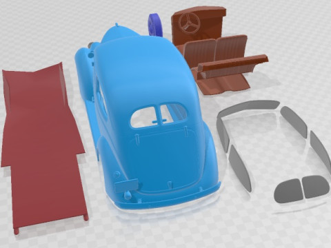 V8 78-700A Standard Tudor 1937 Printable Car Modelo de impresión 3D
