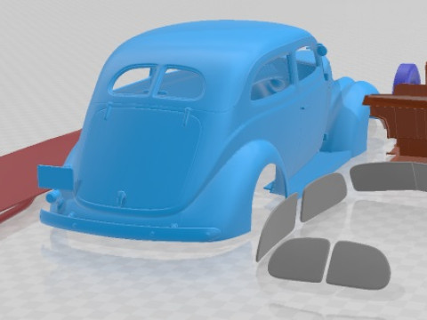 V8 78-700A Standard Tudor 1937 Printable Car Modelo de impresión 3D