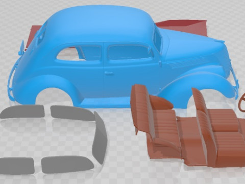 V8 78-700A Standard Tudor 1937 Printable Car Modelo de impresión 3D