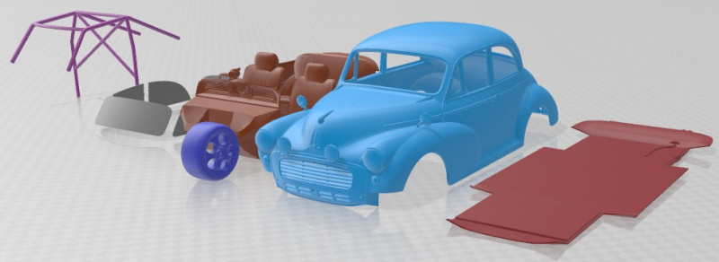 Morris Minor Sport 1953 Printable Car 3D Принт Модель .c4d .max .obj .3ds .fbx .stl .blend 