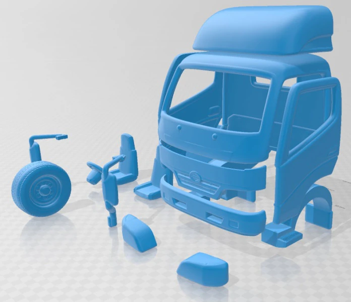 Caminh&atilde;o com cabine para impress&atilde;o Hino 300 2010 Modelo de Impressão 3D .c4d .max .obj .3ds .fbx .stl .blend 